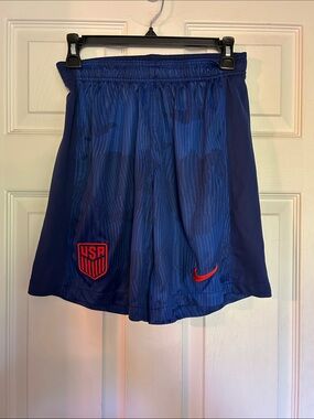 Nike Blue Youth USA Soccer Shorts with Red Logos